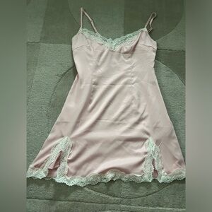 Lover and Friends Lace Trimmed Mini Dress in Pink